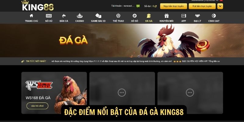 Đặc điểm nổi bật của Đá gà King88